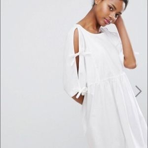 Monki Tie Sleeve Smock Dress from ASOS size S